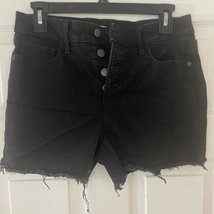 Old Navy Button Fly Cut Off Black Denim Short with 2” Inseam
